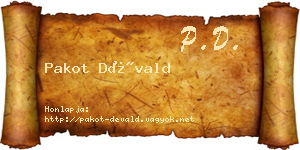 Pakot Dévald névjegykártya